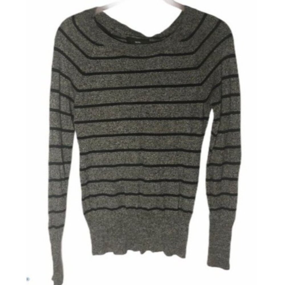 mossino gray stripped long sleeve shirt small petite soft READ